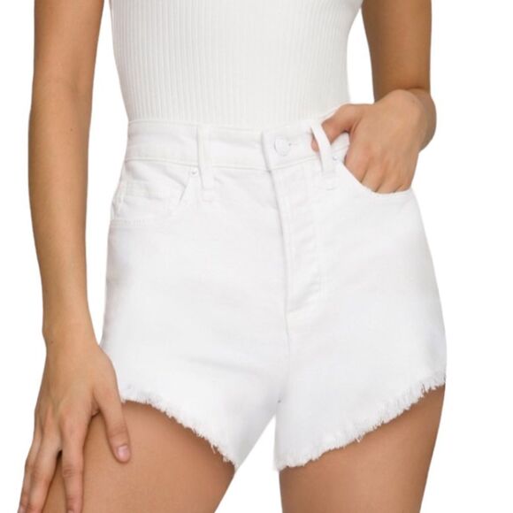 Good American Pants - GOOD AMERICAN High Waist White Denim Shorts!